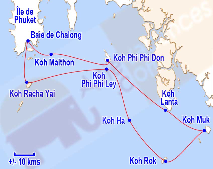 Carte croisière à la cabine à Phuket