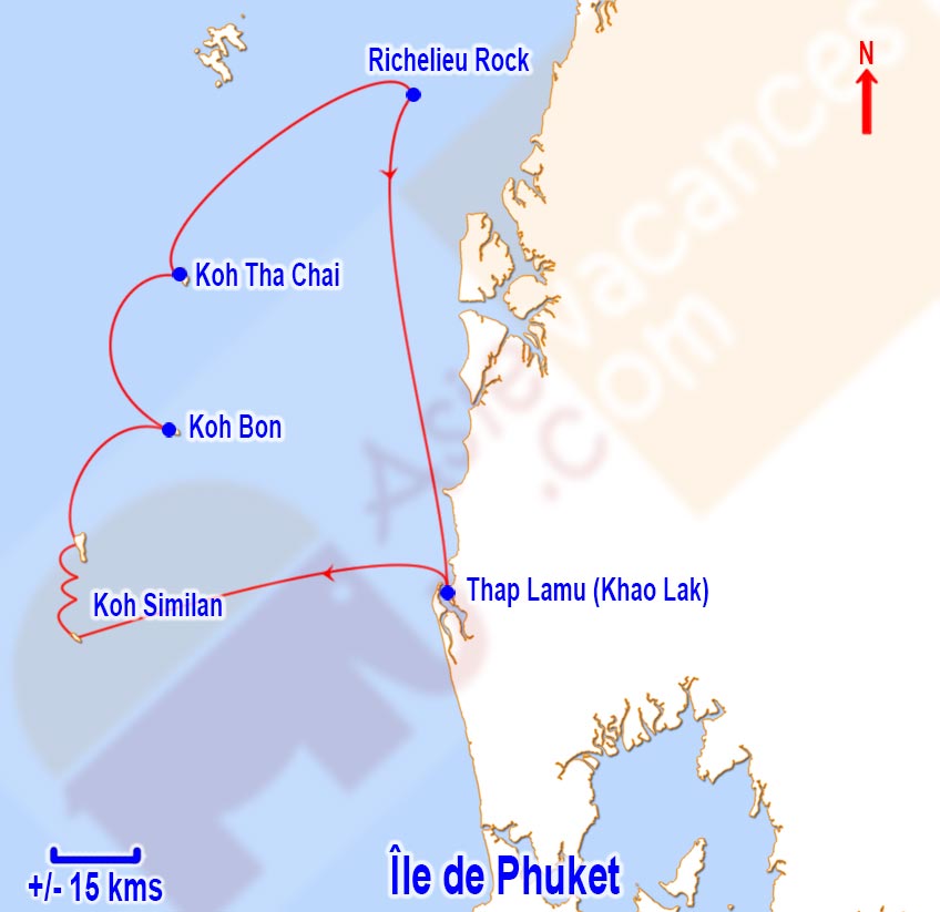Carte croisière à la cabine à Phuket