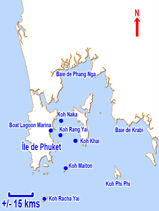 Carte location catamaran Phuket