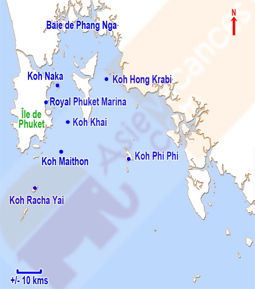 Carte Phuket et ses îles