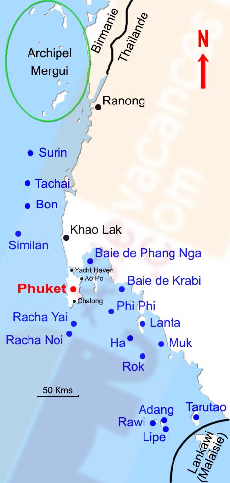 Carte location bateau thailande
