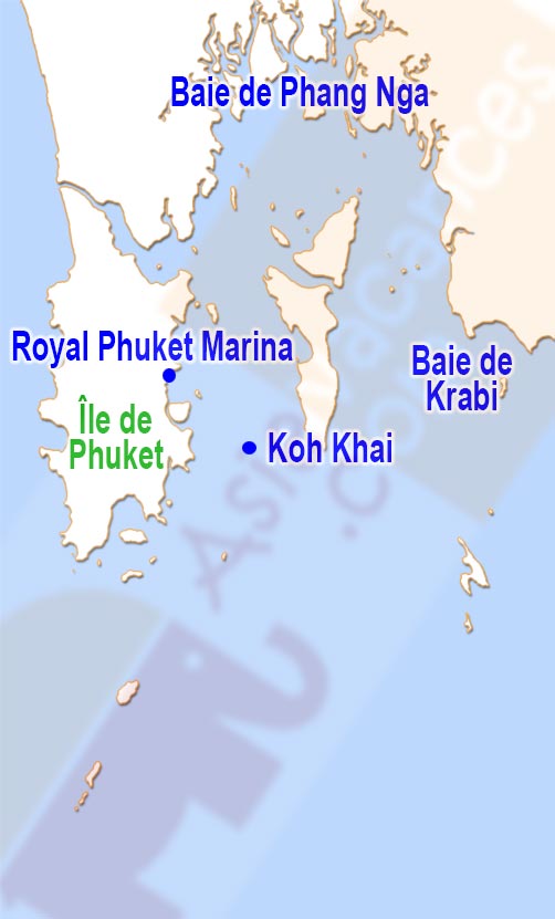 Carte de Phuket et de ses îles