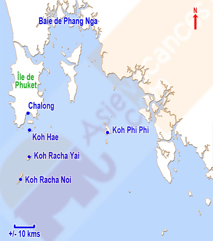 Carte Phuket et ses îles