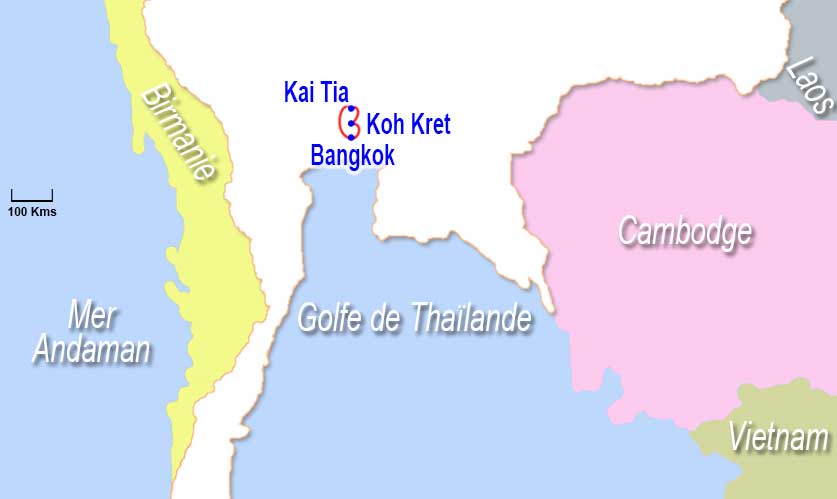 Carte circuit de Bangkok à Khao Yai