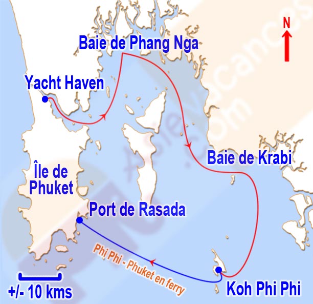 Carte croisière depuis Phuket à bord du Suwan Macha