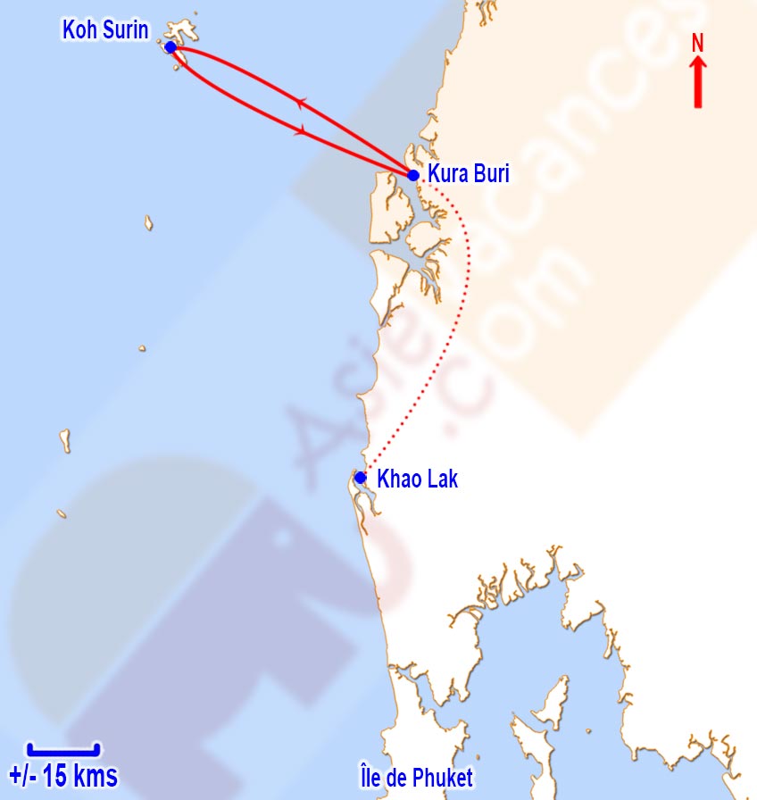 Carte croisière à la cabine à Phuket