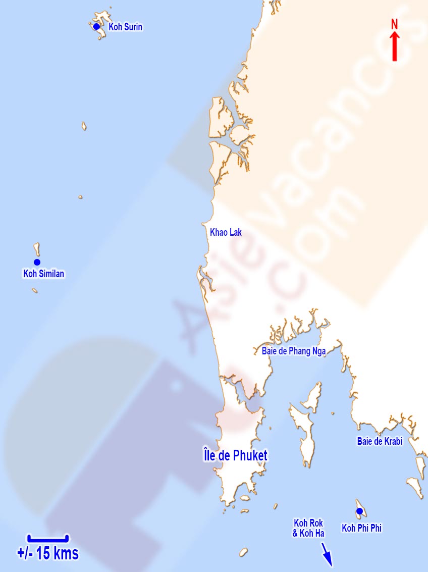 Carte des environs de Phuket